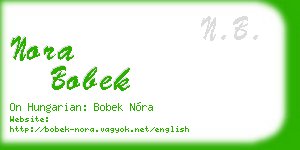 nora bobek business card